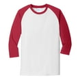 thumbnail image 3 of Mafoose Mens Core Blend 3/4-Sleeve T-Shirt White/Red Large, 3 of 6