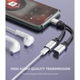 thumbnail image 3 of Lightning Headphone Jack Adapter (2in1)for iPhone 14 pro max for iPad Splitter Charging Aux Dongle Audio Converter for Apple MFi Certified Cable Headset Lighting Dual Port Earphones Charger Connector, 3 of 7