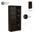 thumbnail image 4 of Pemberly Row Tall 5 Shelf Bookcase with Doors in Black Walnut - Engineered Wood, 4 of 7