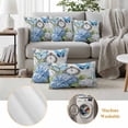 thumbnail image 6 of Blue Hydrangea Floral Outdoor Waterproof Pillow Covers, Spring Retro Butterfly Botanical Decorative Square Throw Pillowcase Sofa Cushion Sham for Patio/Couch/Chair, 16"x16" 2 Pack, 6 of 8