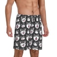 thumbnail image 2 of Goofa Husky Pattern Men's Pajama Short Sleep Shorts Soft Comfortable Breathable Pajamas Shorts with Pockets-Small, 2 of 6