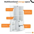thumbnail image 4 of EUROCO 62'' Tall Bathroom Storage Cabinet, MDF Board Floor Storage Cabinet with 2 Doors, 2 Drawers and Adjustable & Door shelves, Freestanding Cabinet for Bathroom, Living Room, Home Office, White, 4 of 8