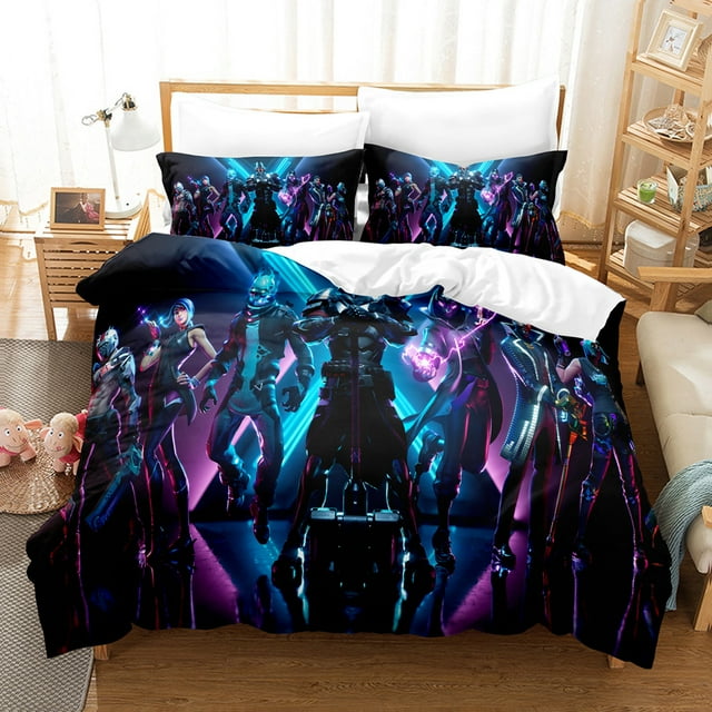 siniker Bedding Set Kids Quilt Cover 3D Cartoon Playing Bed Cover Set with Pillowcase and Zipper Closure
