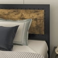 thumbnail image 4 of Allewie Brown Queen Size Metal Platform Bed Frame with Industrial Rivet Headboard and Deep Grey Frame, 4 of 7