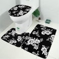 thumbnail image 2 of Pioneer Flower Floral Print Pattern Bathroom Rugs Sets 3 Piece,Toilet Cover Set,Absorbent Non Slip Bathroom Mats Sets with U-Shaped Contour Rug Toilet Rug Set, 2 of 5