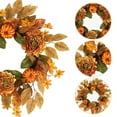 thumbnail image 5 of 18in Fall Wreaths for Front Door, Fall Decorations for Home, Wreath with Pumpkins Flowers for Thanksgiving Halloween Farmhouse Harvest Home Decor, 5 of 5