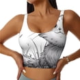 thumbnail image 1 of Fotbe Cute Cat Meadow Sketch Sujetador Deportivo Largo sin Aros para Mujer con Almohadillas y Soporte Medio, Transpirable y Absorbente, Camiseta Tipo Chaleco o Tank Top-X-Large, 1 of 8
