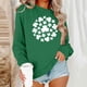 thumbnail image 5 of TaTaai Women’s Casual Round Neck St. Patrick Print Long Sleeve Blouse Loose Fit Graphic Sweatshirt Soft Polyester Pullover Holiday Party Wear Gift, 5 of 6