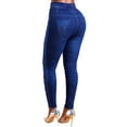 thumbnail image 4 of JustVH Women High-Waist Jegging Denim-Faux Stretch Slim-Fit Cropped Trousers Beading Leggings, 4 of 8