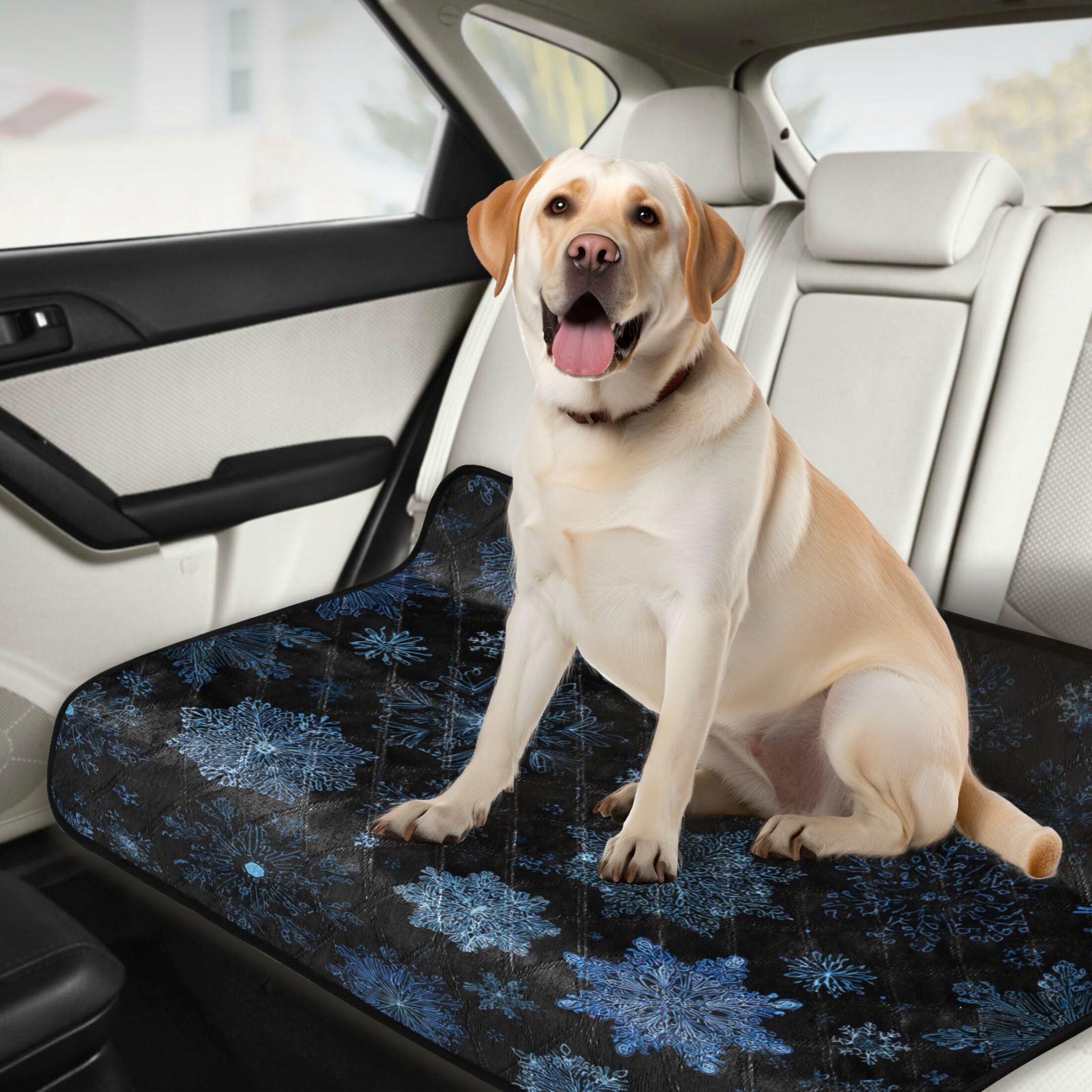 Qxltty Blue Snowflake Cat litter Pads Pet Set of 2 Diaper Mats Center Anti-leakage Layer Absorbent Soft and Comfortable