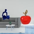 thumbnail image 2 of Figura de pensador abstracto, estatua de cerámica, escultura de fruta artificial, adorno artesanal de resina con diseño hueco único, ideal para regala, 2 of 8