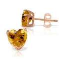 thumbnail image 1 of Galaxy Gold 14k Rose Gold Natural Heart-shaped Citrine Stud Earrings, 1 of 1