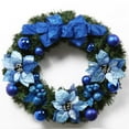 thumbnail image 2 of Outdoor Christmas Wreath 15.7 Inch, Xmas Wreath for Front Door with Poinsettia, Balls, Pine Cones & Berries, Holiday Decor for Wall, Window, Fireplace Indoor Outdoor Use, 2 of 7