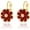 Ruby, variant on Floral Leverback Earrings for Women, Gold Plated Birthstone CZ Flower Drop Earrings, Hypoallergenic Vintage Colorful Dangle Jewelry Gift