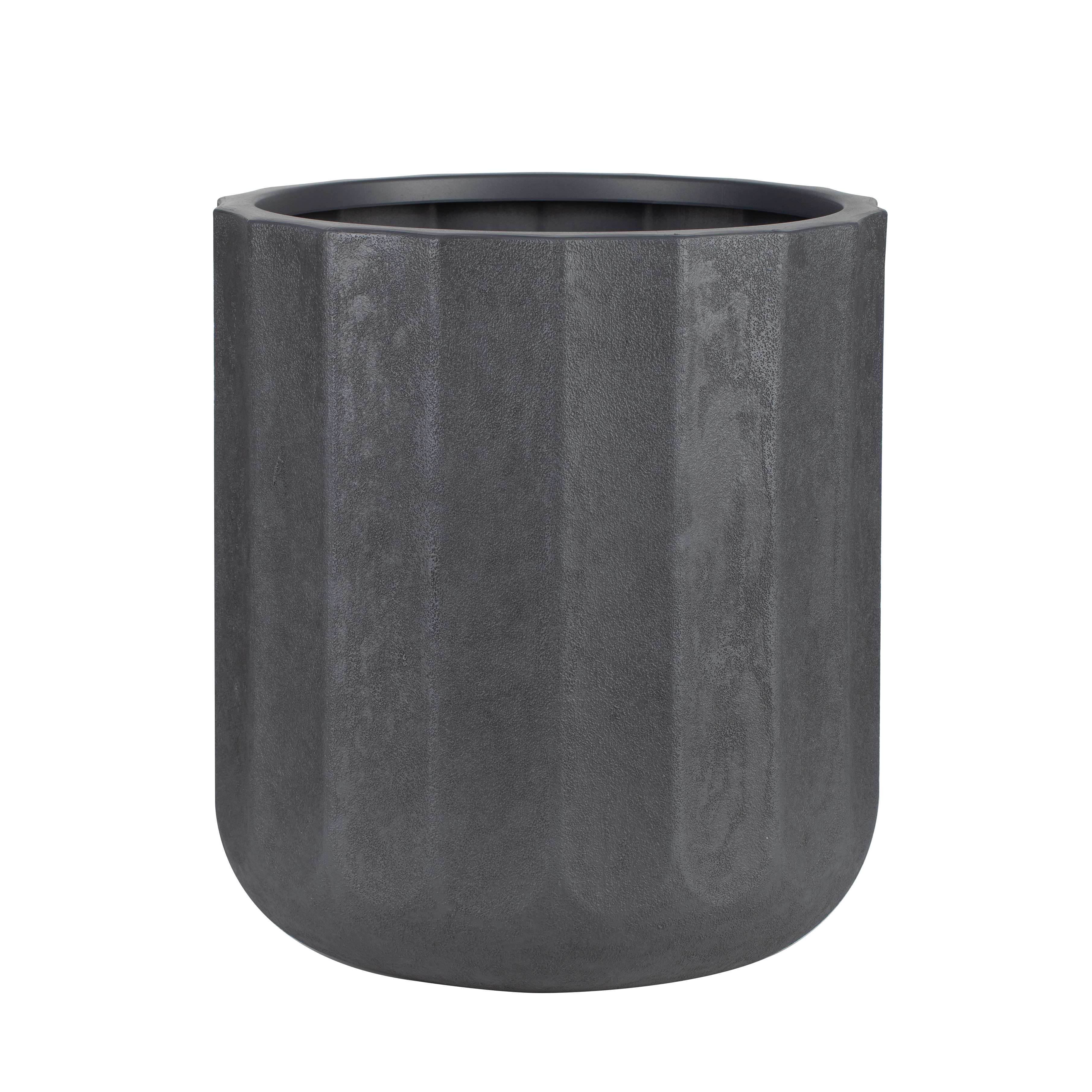 Better Homes & Gardens Adler 16 inch Resin Planter Black With Modern Design for Indoor Outdoor Plant