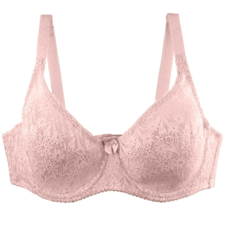 Ndbuld Bras for Women Bras for Women No Underwire Woman s Printing Gathered Together Large Size Daily Bra Underwear No Rims Sales Today Clearance S-4XL 3XL Pink