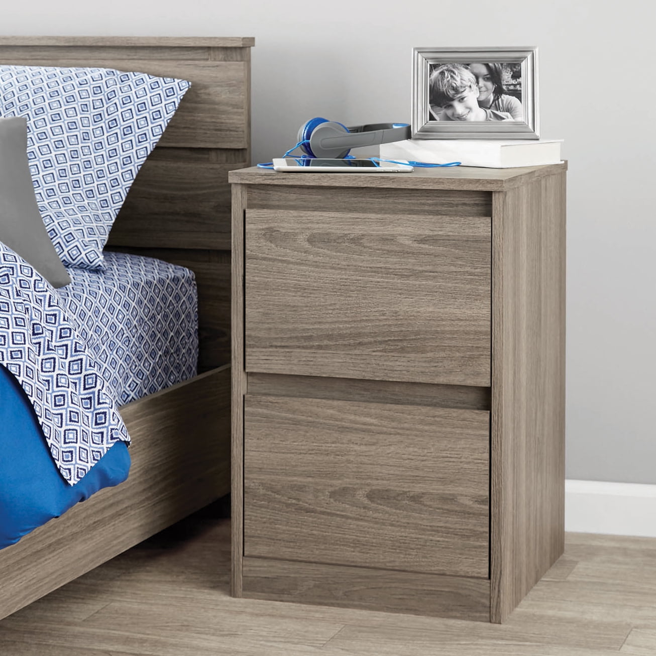 Mainstays Rustic Oak Westlake Nightstand Walmart Inventory Checker