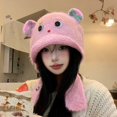 thumbnail image 4 of Knitted Brimless Hat Cartoon Bear Hat for Outdoor Activity Windproof Winter Ear Flap Hat All Matching Warm Headpiece brown, 4 of 5