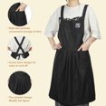 thumbnail image 4 of Unique Bargains Cross Back Aprons Waterproof Apron Apron with Pockets for Women for Baking Garden Cleaning Black, 4 of 7