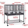 thumbnail image 2 of 42" Stackable Center Divided Breeder Breeding Bird Flight Double Rolling Cage for Aviaries Canaries Cockatiels Lovebirds Finches Budgies Small Parrots, 2 of 16