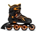 thumbnail image 2 of 2PM SPORTS Torinx Orange Black kids Boys Beginner Adjustable Inline Skates,Fun Roller Skates for Girls,Roller Blades for Men and Ladies - Orange Medium(1Y-4Y US), 2 of 12