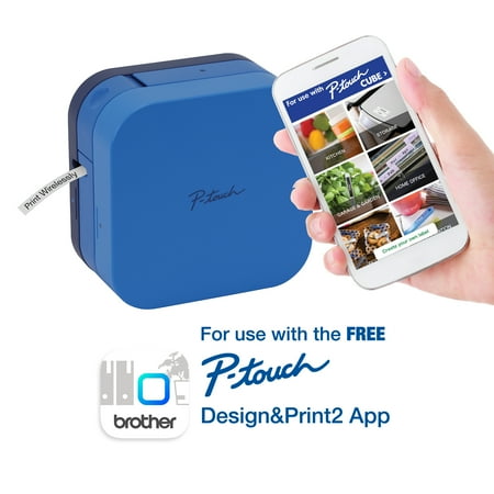 Brother - P-touch CUBE, Smartphone Dedicated Label Maker with Bluetooth Wireless Technology - Blue