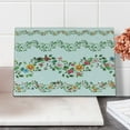 thumbnail image 2 of Green Flower Cutting Board, Horizontal Foliage Pattern Ornamental Abstract Design Vintage Style Romance, Decorative Tempered Glass Cutting and Serving Board, Small Size, Multicolor, by Ambesonne, 2 of 5