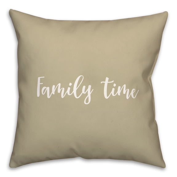 Creative Products Family Time in Beige 18 x 18 Spun Poly Pillow