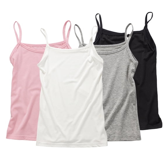 Beautyzll Kids Girls Dance Tank Tops Camisole Undershirts Toddler Spaghetti Strap Camis Dance Shirt 2-12T
