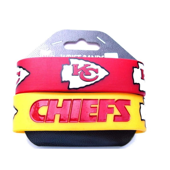 Kansas City Chiefs Wide Wristbands (2 Pack)