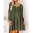 thumbnail image 2 of SOMER Casual Dresses for Women, Fall Winter A-Line Midi Dresses for Women 2025 Crewneck Button Up, Cute Long Sleeve Dress for Women, 2 of 7
