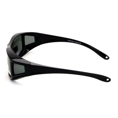 V.W.E. - Polarized Fit Over Glasses Sunglasses 60mm Rectangular Frame ...