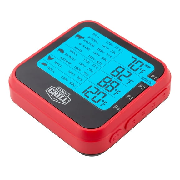 Expert Grill ABS LCD Display Cooking Thermometer with 4 Temperature Probes