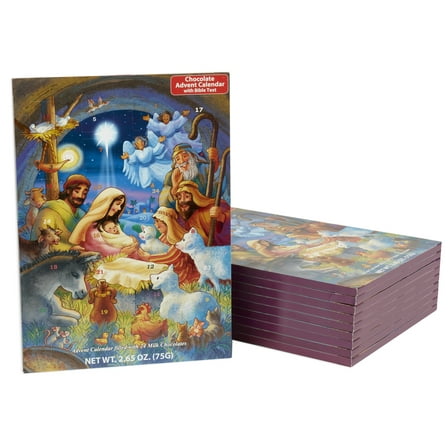 Baby in a Manger Chocolate Advent Calendars 10-Pack with Nativity Story