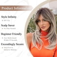 thumbnail image 2 of Long Black Wigs for Women Shouler-Length Black Mixed Blonde with Bangs Natural Synthetic Wig Hair Repalcement Wig for Daily Party Use, 2 of 12