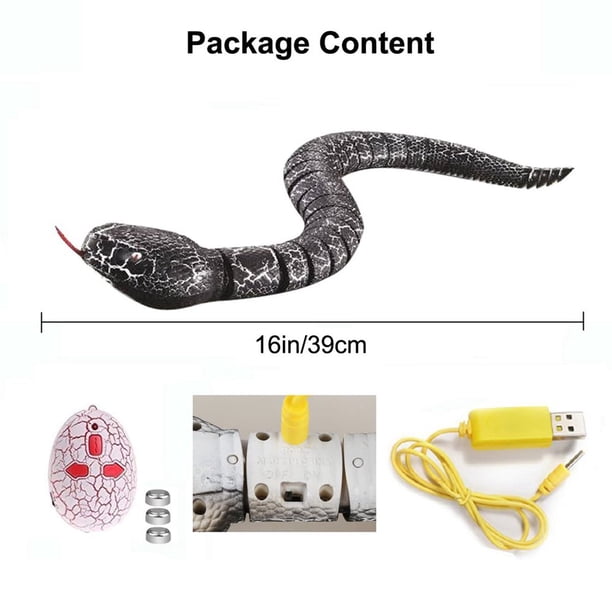 Serpent Télécommandé RC Réaliste – 38 Cm, Rechargeable USB, Mouvements De Rampement, Langue Rétractable – Cadeau Halloween Anniversaire