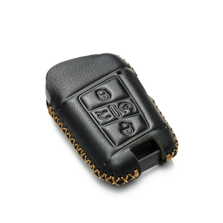 Vitodeco Genuine Leather Smart Key Fob Case Compatible with Volkswagen  Atlas, Jetta, Passat, Arteon, Tiguan, Golf GTI, Golf R 2018 - 2023 (5-Button,  Black) 