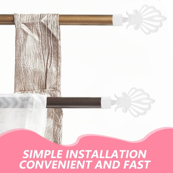 PAMINGONO White Rod Stopper Set, 2 Pieces Stylish and Secure Fittings for Home Window Treatments