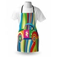 thumbnail image 3 of Modern Apron Retro Vector Hippie Style Classic Car with Daisy and Bold Stripes Artwork Print, Unisex Kitchen Bib Apron with Adjustable Neck for Cooking Baking Gardening, Multicolor, by Ambesonne, 3 of 3