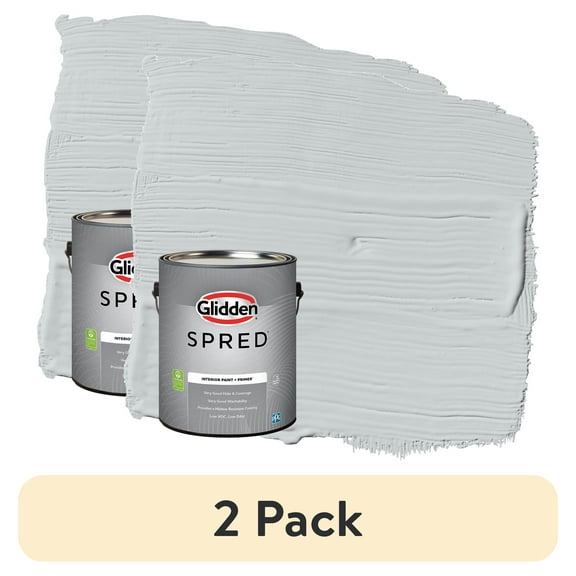 (2 pack) Glidden Spred Grab-N-Go Ghost Whisperer / Gray Blue Eggshell Interior Paint with Primer, 1 Gallon