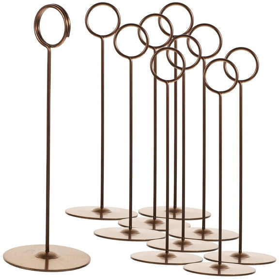 FOLOYORI Table Number Holders 12Pcs Golden Stainless Steel Standable Clip for Picture Holding 7.9x2.8x1.4in