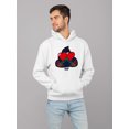 thumbnail image 2 of Argyle Love Emoji - Playful Hearts Graphic Men's Hoodie, 2 of 4
