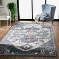 thumbnail image 2 of LR Home Traditional Eclectic Oriental Area Rug, 5' x 7' 6", Blue / White, 2 of 8