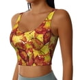 thumbnail image 2 of Fotbe Autumn Mosaic Maple Leaves Sujetador Deportivo Largo sin Aros para Mujer con Almohadillas y Soporte Medio, Transpirable y Absorbente, Camiseta Tipo Chaleco o Tank Top-Small, 2 of 8