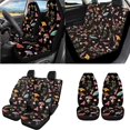 thumbnail image 2 of Uorisanigo Aesthetic Mushroom Car Seat Cover Set Pack of 18 with Seat Belt Strap Pads Full Set Universal Steering Covers Arm Rest Cover Headrest Cushion Handbrake Grip Protector Coasters Keychains, 2 of 7