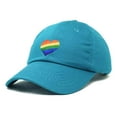 thumbnail image 4 of DALIX Rainbow Heart Hat Embroidered Mens Womens Baseball Cap in Teal, 4 of 6