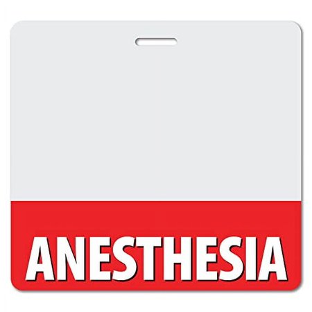 ANESTHESIA Heavy Duty Horizontal Orange (100 pack) - Spill & Tear Proof Cards - 2 Sided USA Printed Quick Role Identifier ID Tag Backer by BadgeZoo