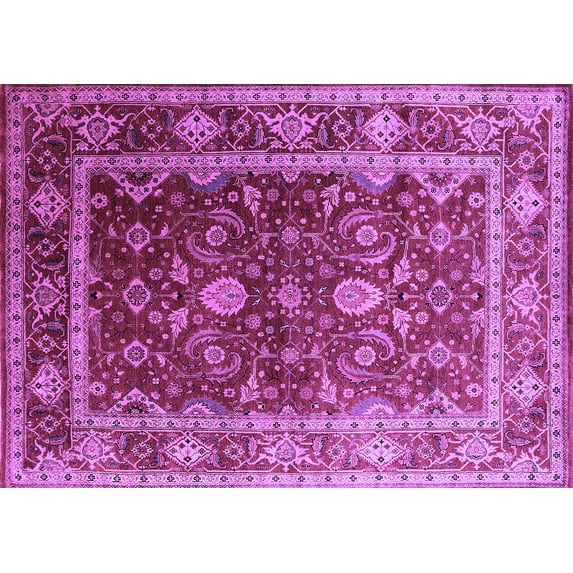 Ahgly Company Indoor Rectangle Oriental Purple Industrial Area Rugs, 2' x 4'