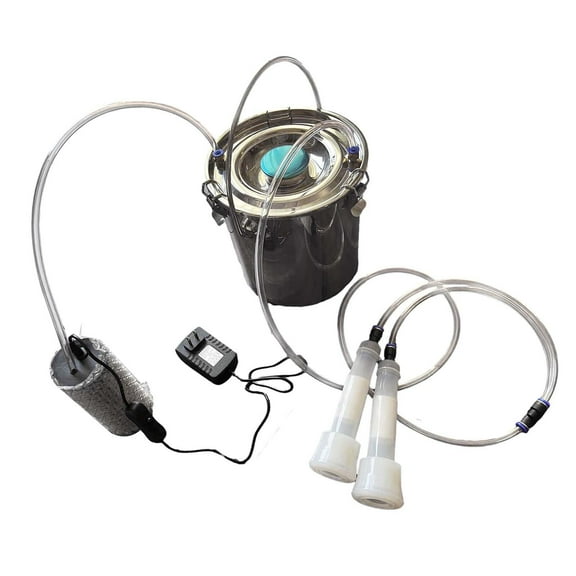 SunniMix Electric Milking Machine, Bucket Milker, Double Head Livestock Milking 7L Milker