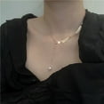 thumbnail image 4 of Women Necklace Adjustable Simple Leaves Fake Pearl Pendant Necklace, 4 of 10